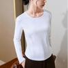 Square Neck Bottoming Shirt Women's Autumn New Women's Clothing Design Sense Thin Long-sleeved T-shirt Fish Bone Waist Inner Top