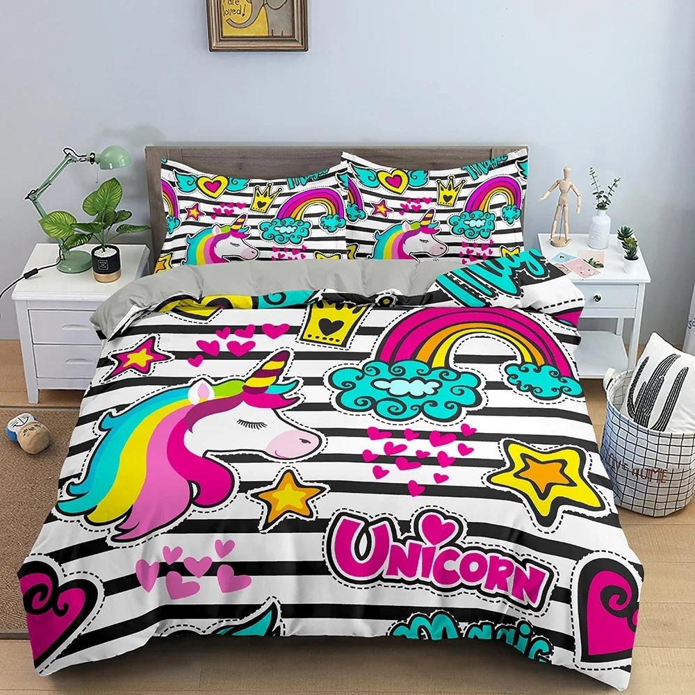 3D Printed Cartoon Duvet Cover for Bedroom Luxury Cozy Bedding Set Quilt Cover Pillowcase King Twin Single Home Decor