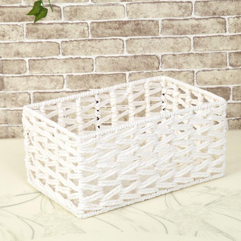 Paper Rope Woven Storage Rack: Desktop Basket for Books, Miscellaneous Items, Bread, and Kitchen Storage.