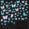 Overseas Trade Glow In The Dark Wall Stickers, Pink Blue Green Butterfly Design, Girls Bedroom Kids Room, Kindergarten