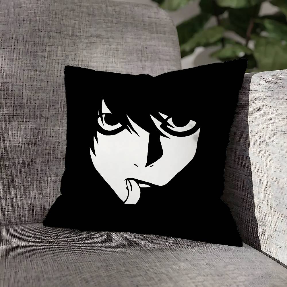 D-Death Misa L Yagami N-Note Pillow Case For Sofa Decor Car Office Room Printing Cushion Cover Decorations and Protector