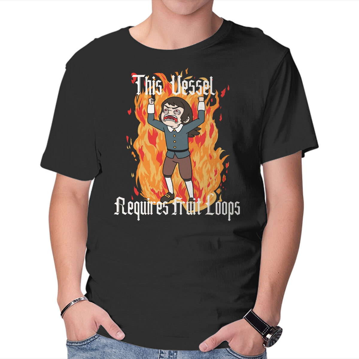 Unisex Crew Neck T-Shirt Feed Me Katherine Graphic Short Sleeve Casual Tee M
