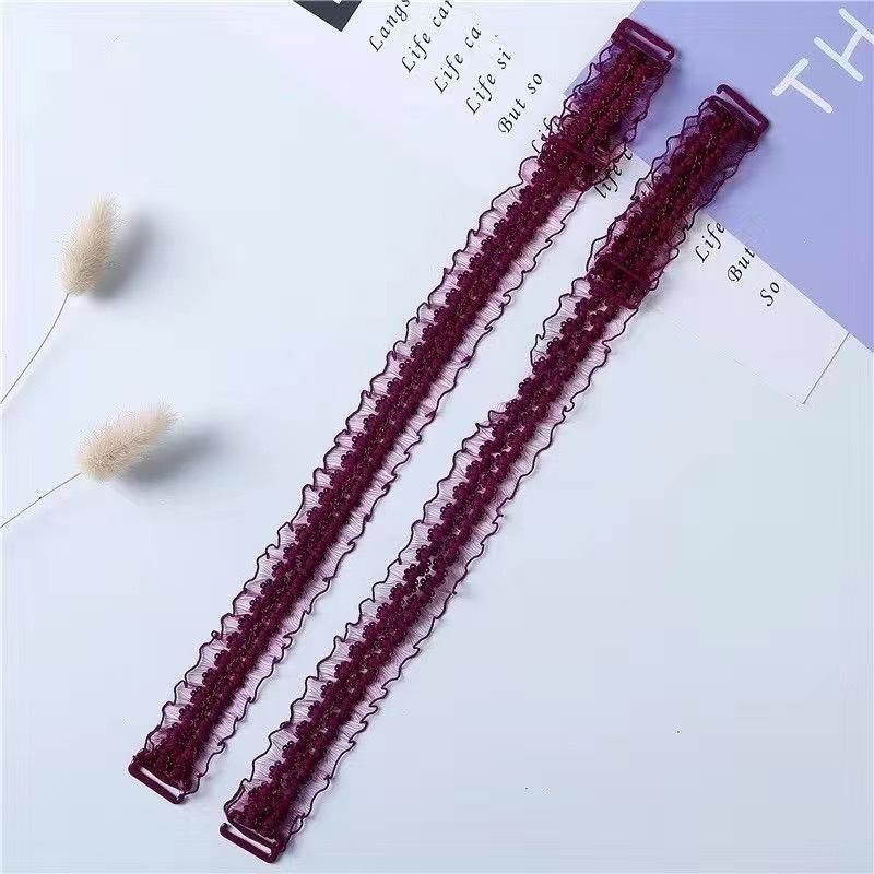 Adjustable Lace Bra Shoulder Straps 1 Pair Stretchy Non-slip Skin-friendly Women Bra Accessories for Daily Lingerie Use