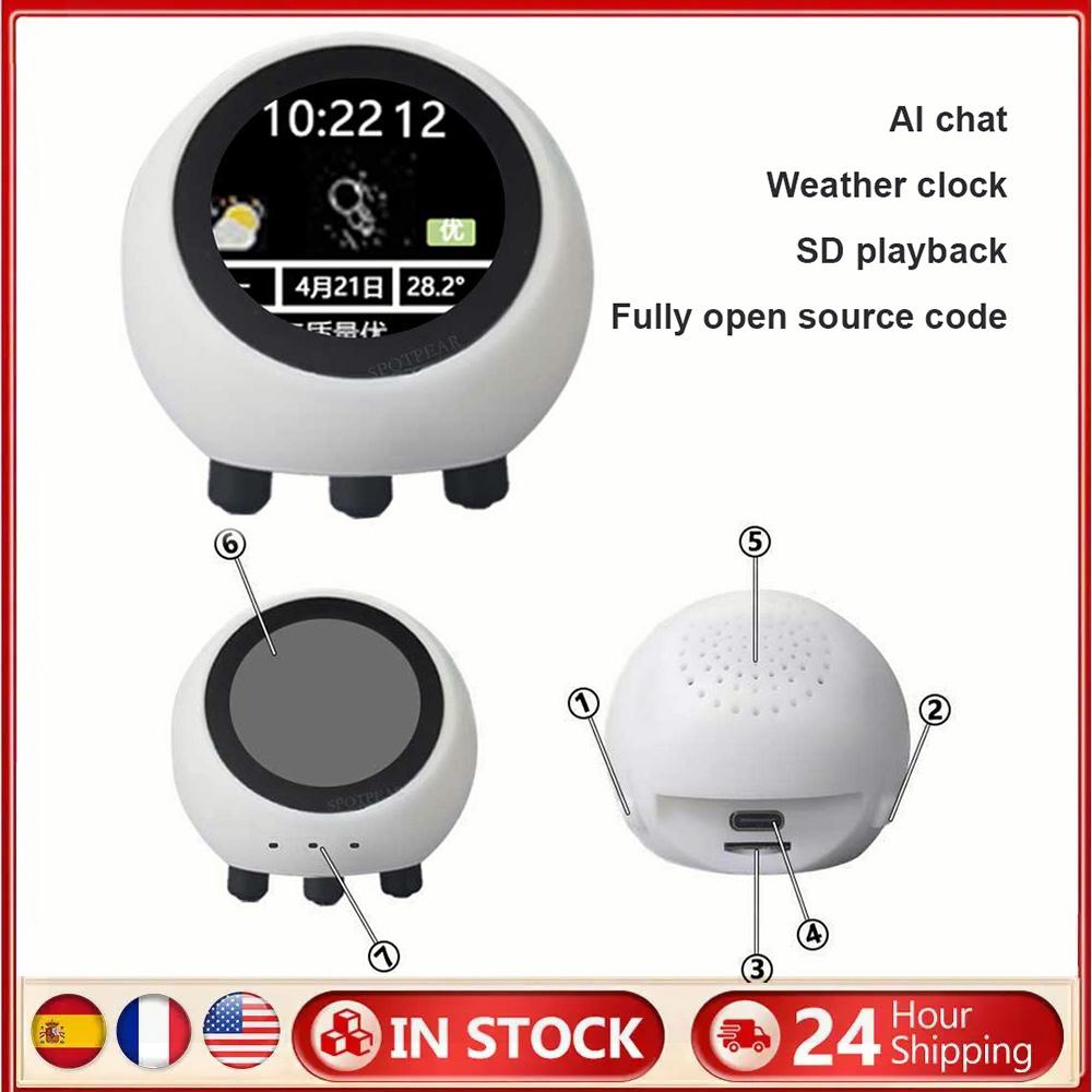 AI Voice Chat Robot No Touch Screen LCD Display Mini Robot Tabletop Ornaments Smart Assistant Robot for Home Decor(No Battery)