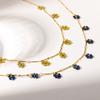 Ins Exquisite Flower Beaded Collarbone Chain Stainless Steel Plated 18K Gold Waterproof Retro Necklace Jewelry Niche Women