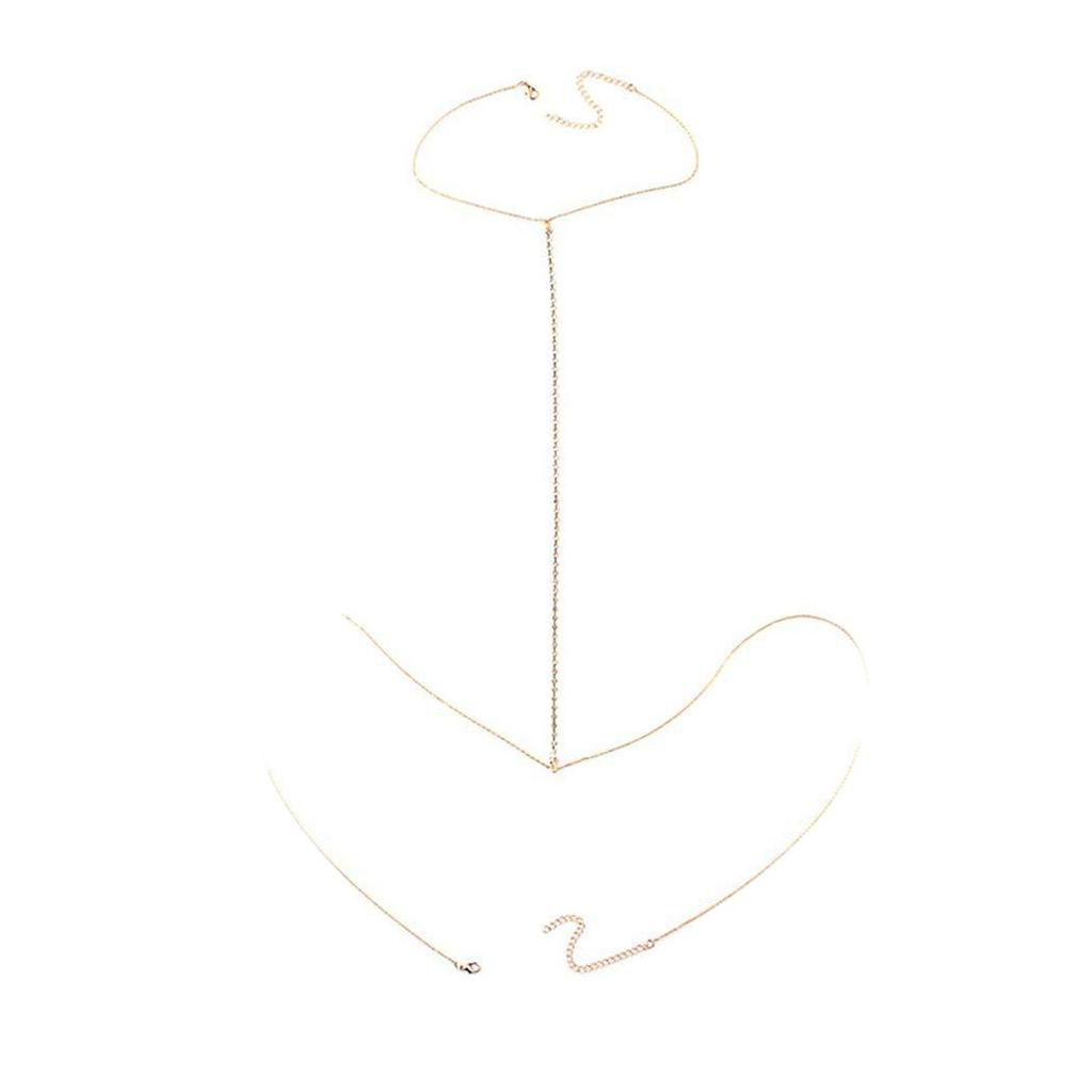 Moda Prosty metalowy naszyjnik wysadzany diamentami Łańcuszek w talii Przesadne spersonalizowane Wakacje na plaży Wypoczynek Łańcuch z pazurami Łańcuchy na ciało Naszyjnik w klatce piersiowej