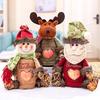 Christmas Gift Bags Zipper Design Reusable Fabric Gift Bags for Gifts Candy Fruits 3D Santa Snowman Deer Shaped Storage Bag for Party And Festival