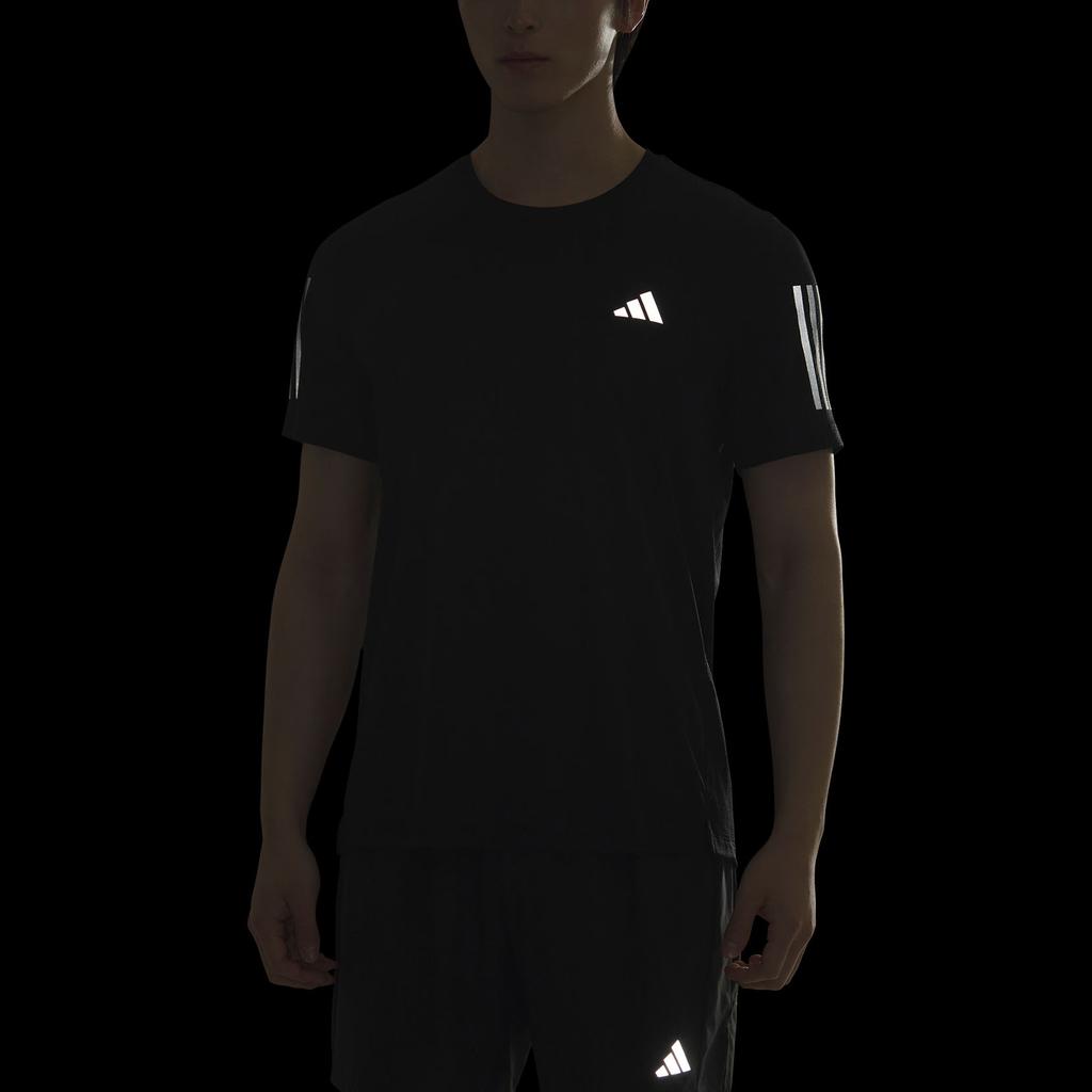 Adidas Own The Run Climacool Cooler Running Quick-Dry Crew Neck T-Shirt Men Tops Black Deep-Silver-Gray JY6982