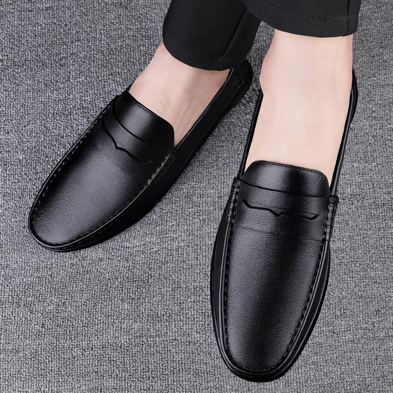 Leather Penny Loafers Men Casual Shoes Luxury Designer Dress Shoes Man Moccasins Vintage Slip On Flats Mens Driving Shoes 2025