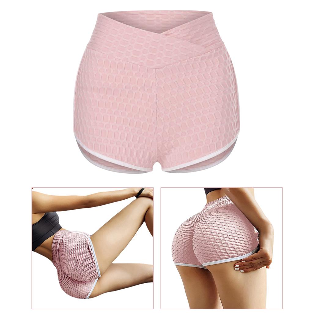 Women's Texture Leggings Booty Yoga Pants Ruched Workout Lifting Control