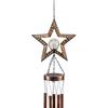 Solar Wind Chime for Outside Metal Waterproof Sun Moon Star Hanging Wind Chime
