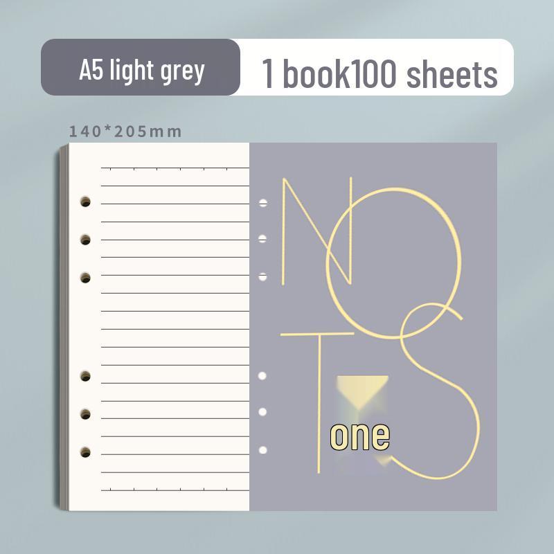 A6 Refillable Notebook: 6-Hole Lined A5 Pages