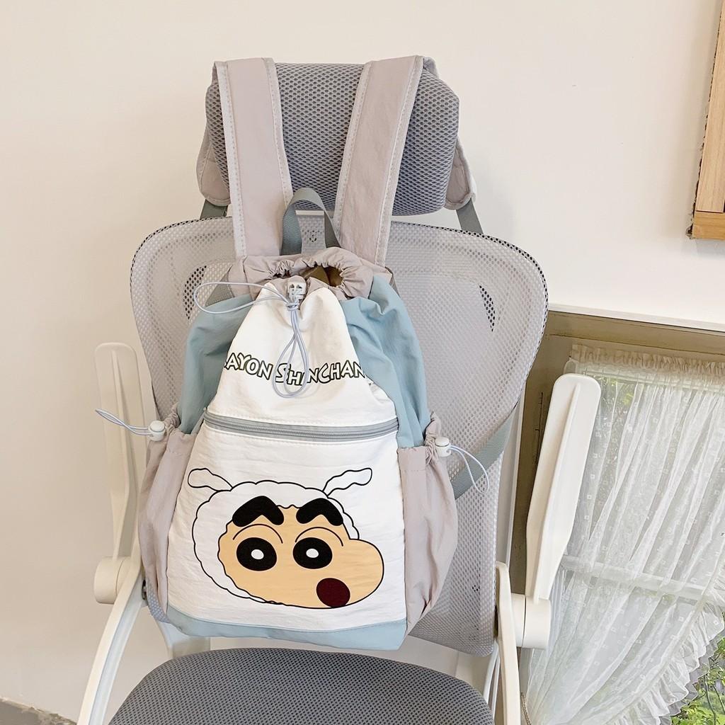 Crayon Shinchan Cartoon Backpack With Drawstring Closure For Students And Kids