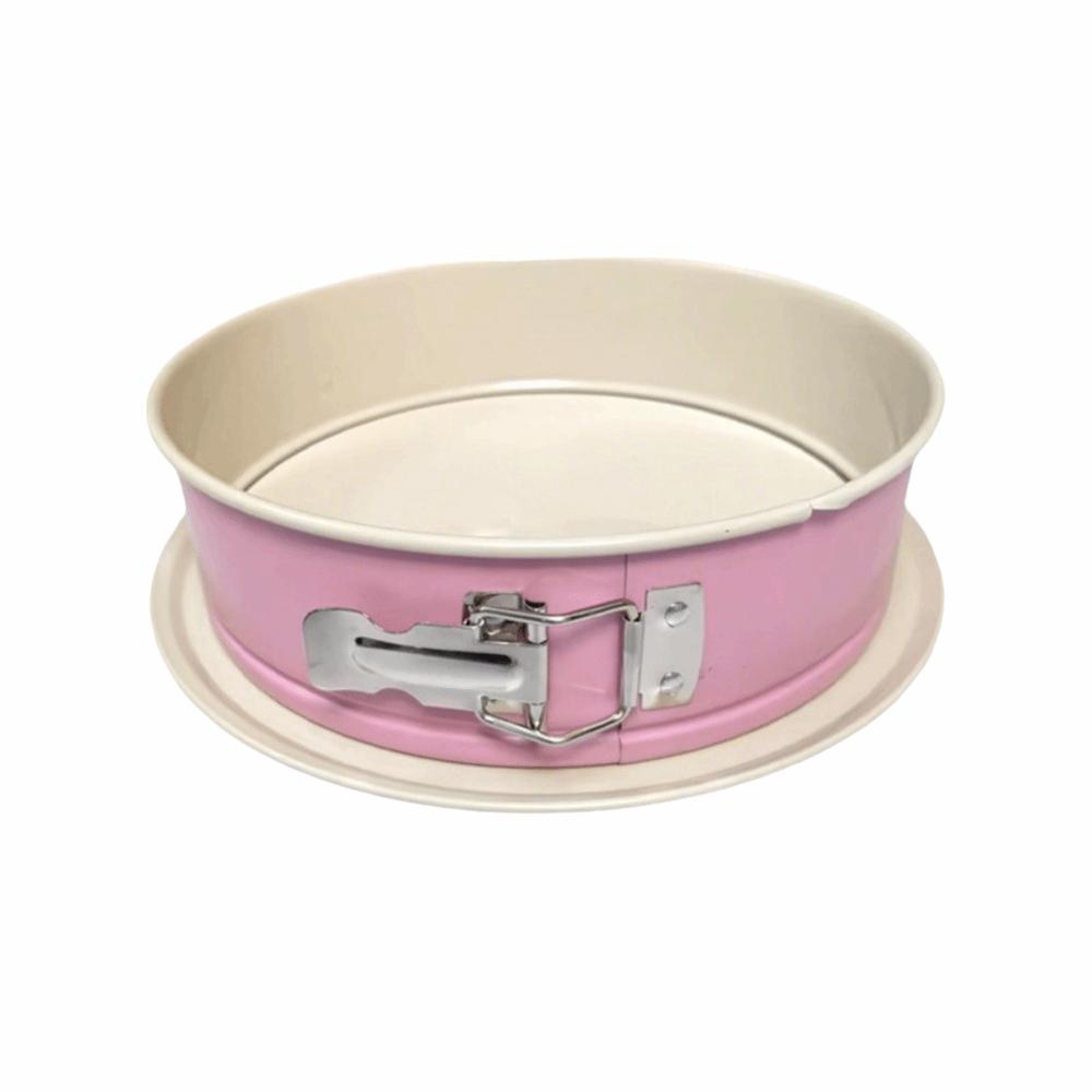 Carbon Steel Springform Cake Pan Removable Bottom Cake Embryo Mold Set  Cake Making Pink Normal