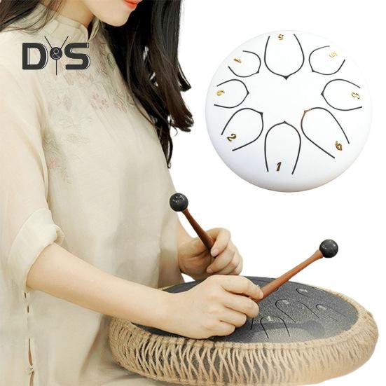 Steel Tongue Drum Rain Chime Hand Drums Sound Healing Instruments Chakra Tank Drum for Musical Education Meditation Yoga Zen