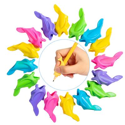 10 stücke Kinder Kinder Grip Stift Halter Fisch-förmigen Weiche Kleinkind Lernen Schreiben Werkzeug Korrektur Gerät