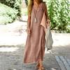 Women Sundress A-Line Pullover All-match Large Hem Long Dress Streetwear