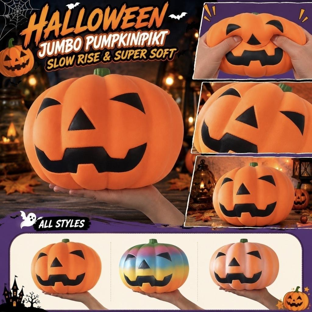 Großes langsames Rückprall-Kürbisspielzeug Halloween-Thema Stressabbau Weiches Quetsch-Dekor für Zuhause Büro Schule Party