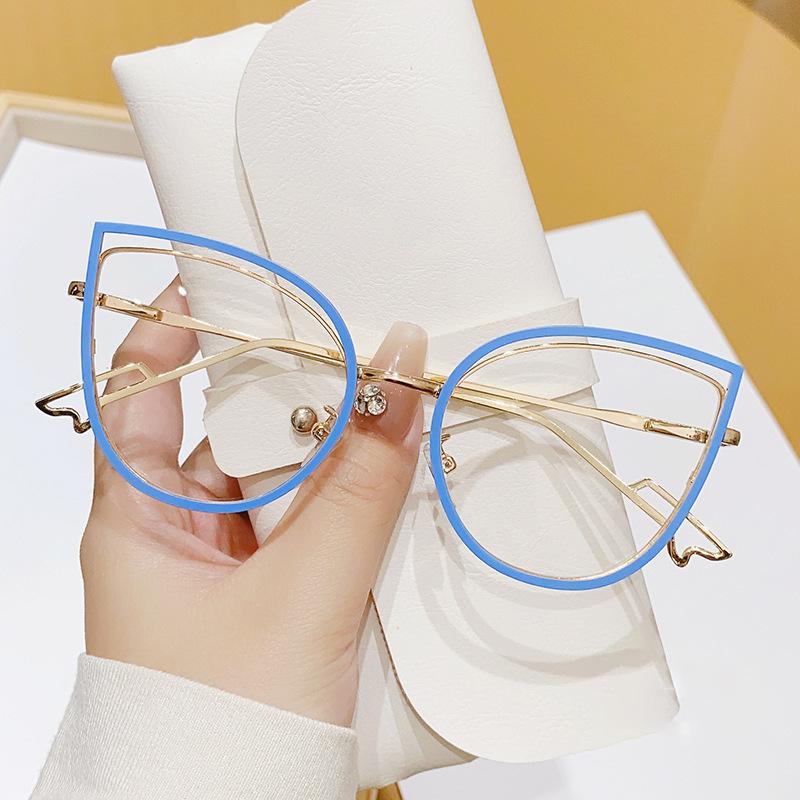 Oversized Cat Eye Eyeglasses for Women Anti Blue Light Blocking Optical Eyeglasses Trendy Sweet Retro Decor Eyewear