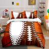 Cool Football And Basketball Texture Print 3Pcs Bedding Set Soft Bedding Set For Teen Boys & Sports Themed Room Decor