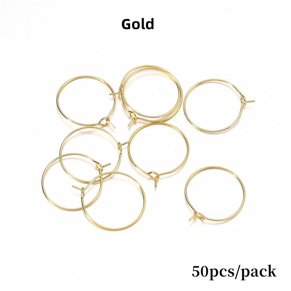 10-50pcs/lot 20 25 30 35 40 mm Hoops Earring Big Circle Hanging Earrings Findings For DIY Jewelry Making Accessories Supplies