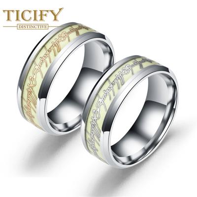 Ring aus Titanstahl, leuchtender Ring, der König der Ringe, Ringe, trendiger kreativer Schmuck