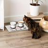1 Alfombrilla para Mascotas con Bonito Dibujo de Gato, Fácil de Limpiar y Duradera, Alfombrilla Absorbente de Secado Rápido para Alimentación con Base Antideslizante, Alfombrilla de Comida para Gatos de Alta Calidad, Alfombrilla para Comedor de Mascotas