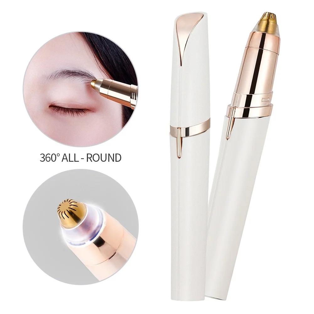 

Электрический триммер для бровей со светодиодной подсветкой Эксфолиатор Удаление лишних волос на лице и бровях Бритва для бровей Безболезненное отшелушивание