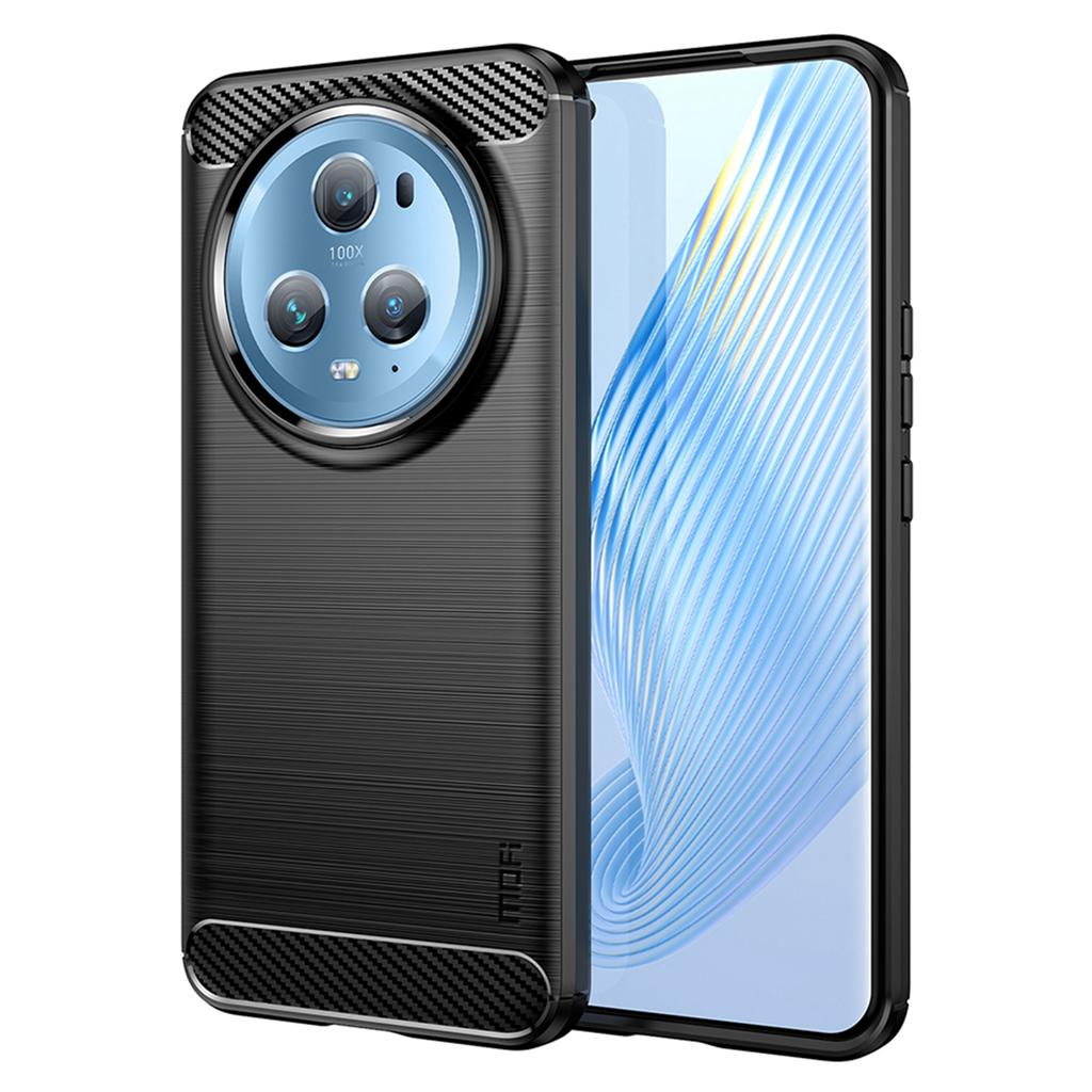 MOFI JK TPU Series-1 For Honor Magic5 Pro Drop-proof Carbon Fiber Soft TPU Phone Case Brushed Cover