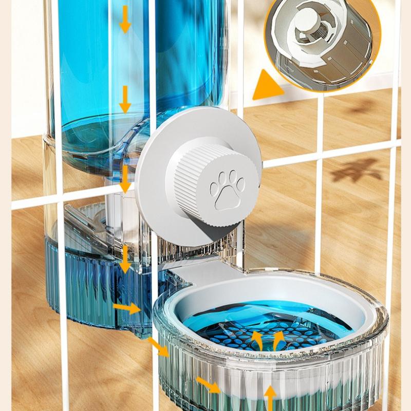 Hängender Katzen-Haustier-Wasserspender – Trinkzubehör für Hunde, Käfig-Hängetrog, Hundenapf, Katzennapf, Automatischer Futterspender