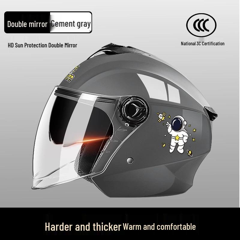 All-Season Universal Electric Scooter Helmet with HD Double Visor for Winter