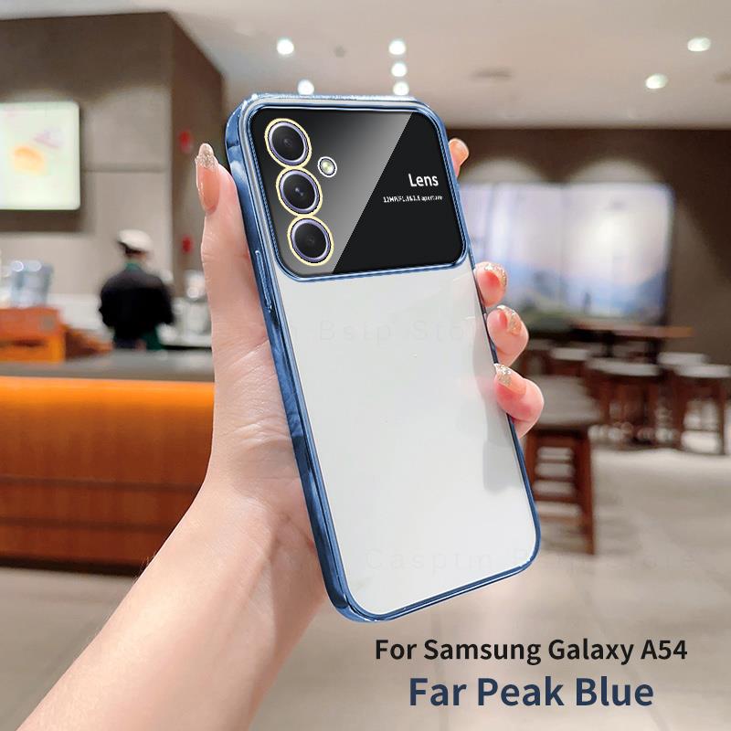Luxury Plating Clear Silicone Case For Samsung Galaxy A54 A53 A52 A34 A14 A24 A33 A32 A52S A51 A72 A73 5G Lens Protector Cover