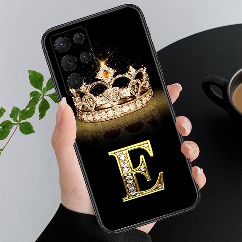 Diamond Crown Letter Phone Case for Samsung Galaxy A73 A13 A22  A32 A71 A33 A52 A53 A72 A73 A51 A31 A23 A34 A54 A52 A53S Funda