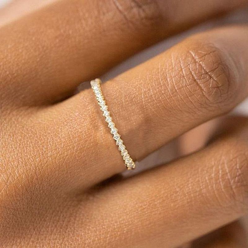 New INS Gold Noble Trend Dainty Rings For Women Entry Lux Zircon Midi Finger Rings For Girl Anniversary Jewelry KAR229