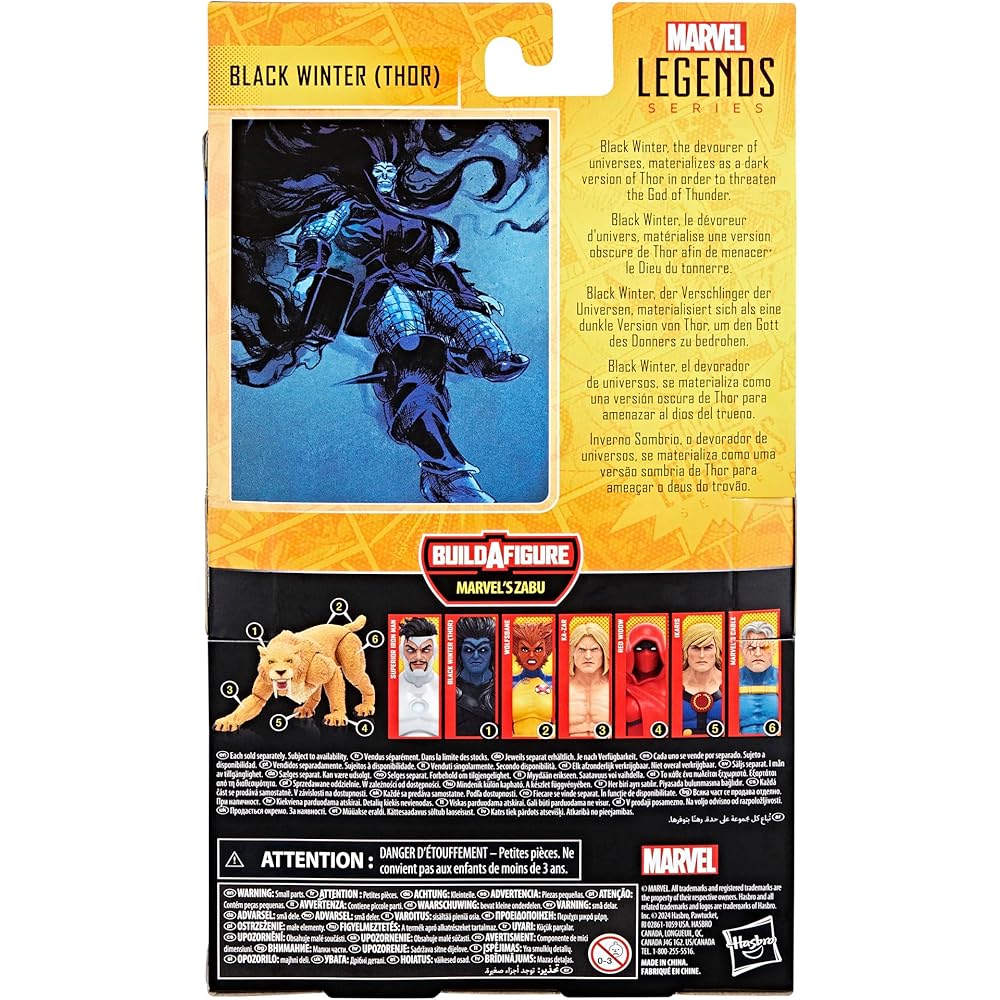 Hasbro Marvel Legends Series Black Winter Action Figure 6 Inch Collectible with Build-A-Figure Parts F9073