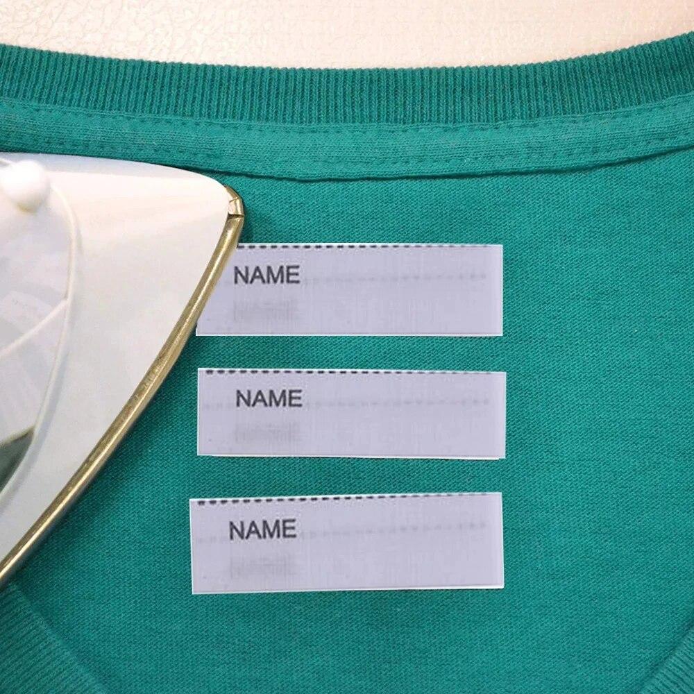 200pcs/pack White Washable Iron On Name Labels Set for Clothes Labels Garment Fabric Tags Marker Sewing Accessories 55*15mm