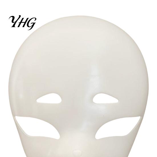 Halloween Party Mask DIY Blank Fox Mask, White Furry Head Base Unpainted Animal Anime Style Costume Fursuit Accessory for Masquerade Cosplay Therian