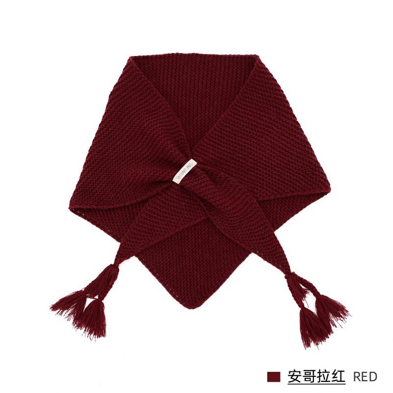 Knitted Wool Blend Scarf - Luxurious Cashmere Feel Triangle Shawl Women Thick Warm Winter Accessory