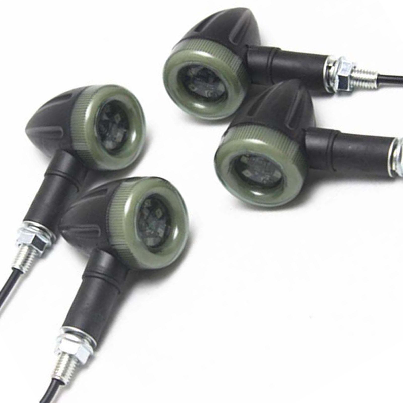 4 Pcs Turn Signal Lights 3 Light Effects Retro Round Turn Signal Indicators Lights for Motorcycle