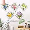 Collage Green Plants Fresh Rattan Pendant Decorative Wall Stickers Landscape Flat Simple Simulation Flowers Small Fresh Plants