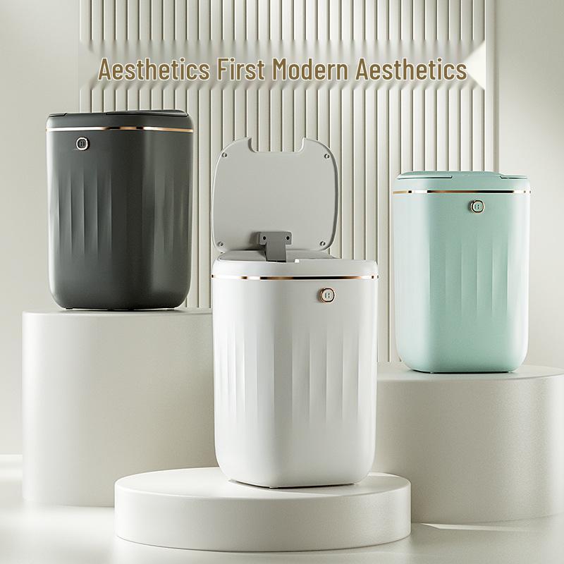 Smart Sensor Trash Can: Minimalist, Waterproof, Large Capacity for Bathroom