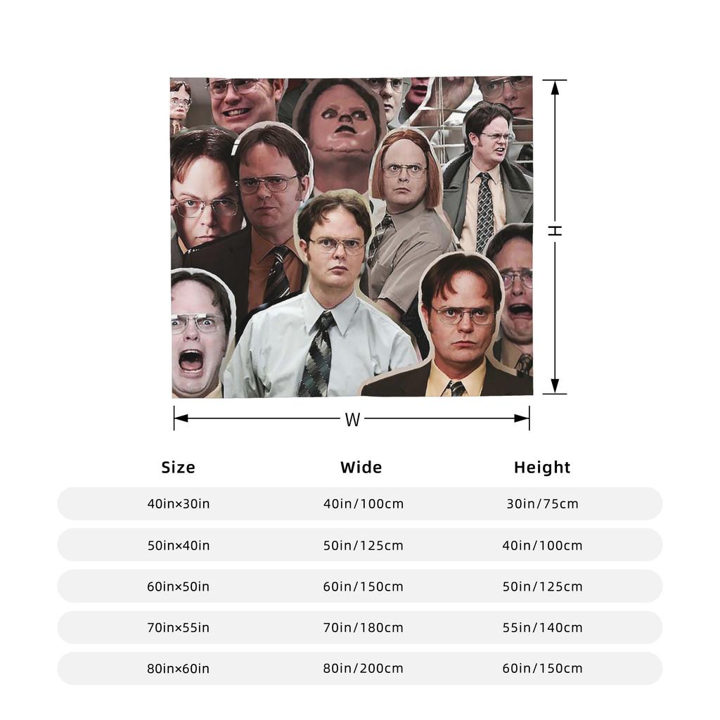 Dwight Schrute Collage Blanket Fleece Autumn/Winter The Office Rainn Wilson Warm Throw Blanket for Sofa Outdoor Rug Piece