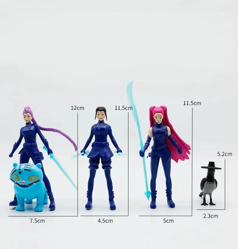 

6PCS Anime Kpop Demon Hunters Figure Model Toy Cartoon Gaming Peripherals Desk Decoration Collection Kid Gift разноцветный