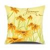Daisy Flowers Green Yellow Plaid Double-Sided Printed Pillow Cover Short Plush Suitable Living Bedrooms Sofa Throw Cushion Cover