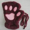 Adorabili guanti di peluche a forma di zampa di gatto, guanti di peluche, caldi e morbidi, senza dita, morbidi, da orso, guanti da costume, mezze dita