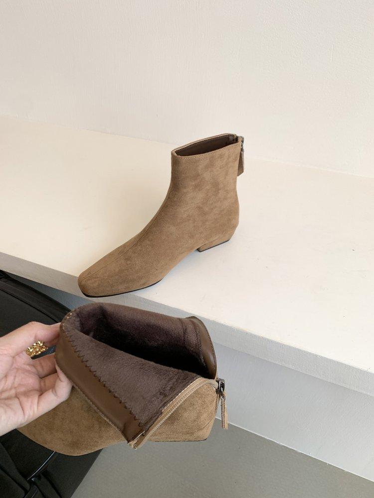Coarse Heel Suede Korean Women's Boots Women's Autumn and Winter 2025 New Autumn and Winter Martin Boots Coffee Skinny Short Boots Children