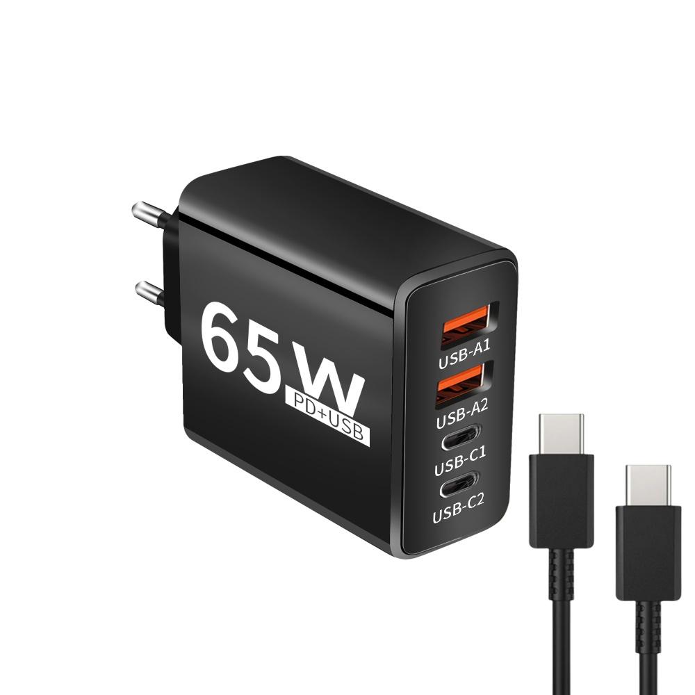 65W USB C Charger Fast Charge Type C PD Quick Charging Wall Adapter with USB To Type C Data Cables Adapter EU/US Plug Charger