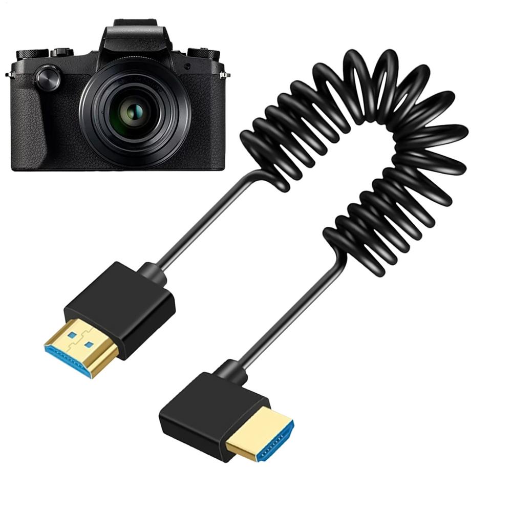 Camera Monitor Coiled Cable High Speed Support Monitor Screens Cable Compact Thin Spring Stretch Cord Supports For Photography