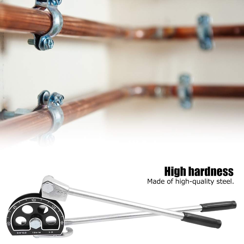 19mm Pipe Hand 180 Steel Aluminum Alloy Pipe Bender Manual Tube Bender for Bending Copper and Aluminum Bender, Tool, Degrees, High-Hardness + Kit,