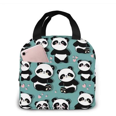 Bonita Lonchera de Panda Aislada con Enfriador Bolsa de Almuerzo para Hombres Mujeres Niñas Niños Adolescentes Lonchera Tote Pequeña para Trabajo Picnic Oficina